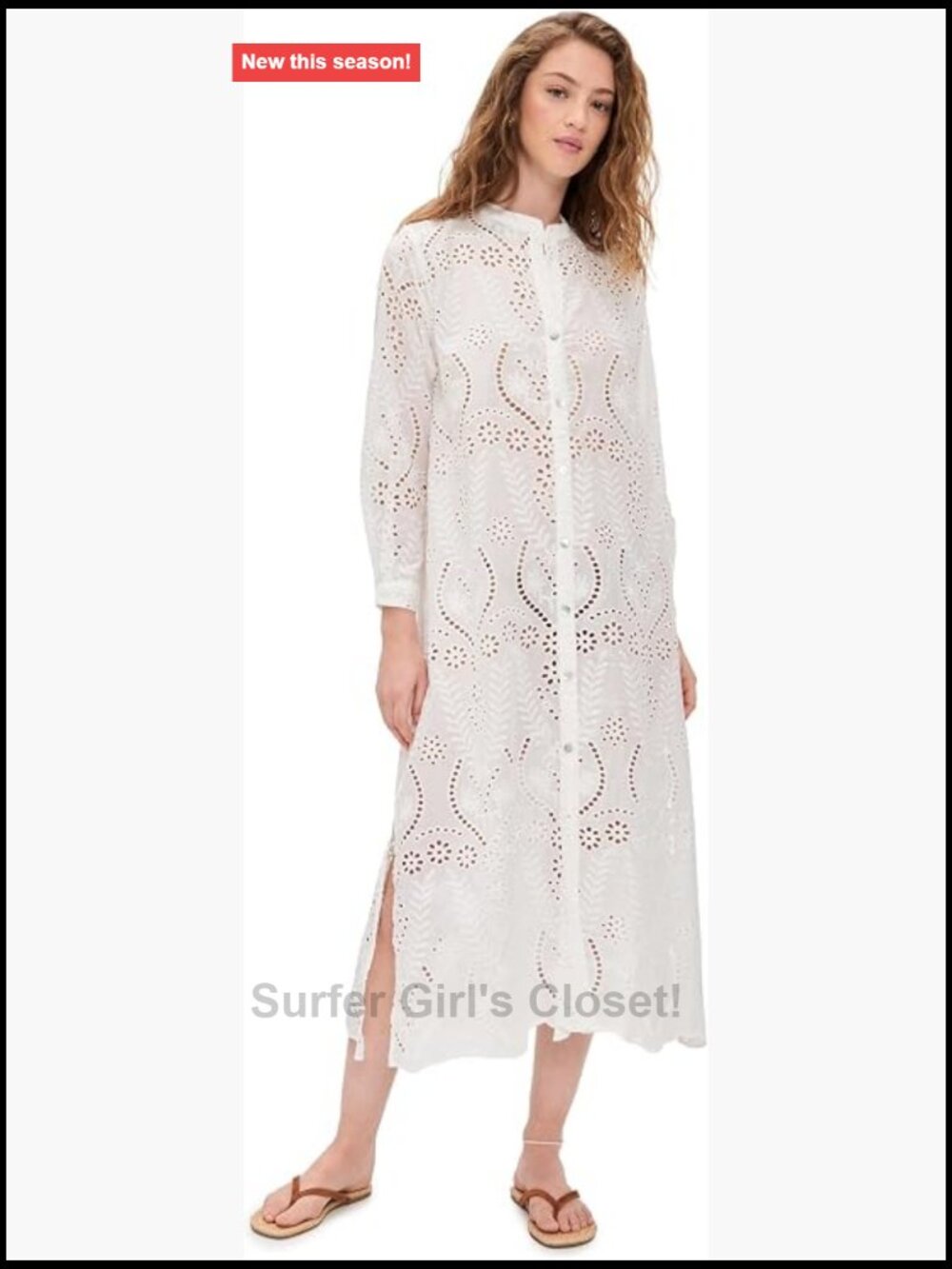 Natalie Martin Eyelet Midi Dress A-Line Cotton